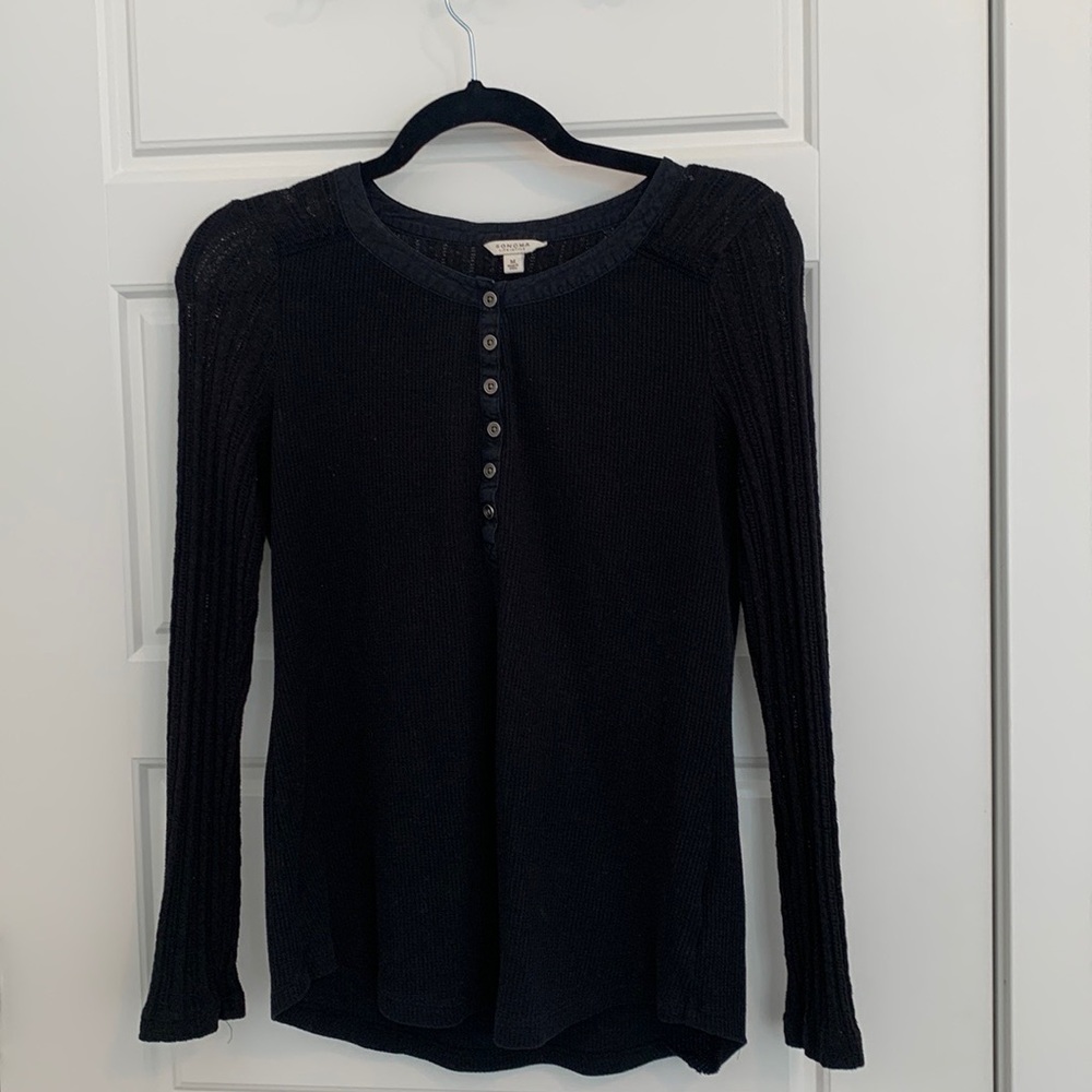 Sonoma Black Henley Thermal